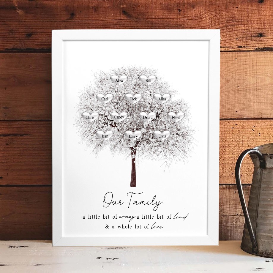 Personalized Family Tree Frame with Grandkids Names Our Family Frame Christmas Gift Ideas for Grandma Mom