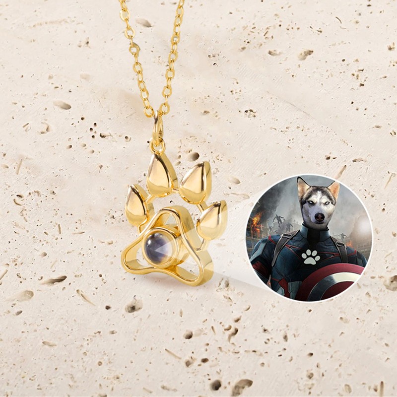Personalized Memorial Pet Photo Projection Necklace