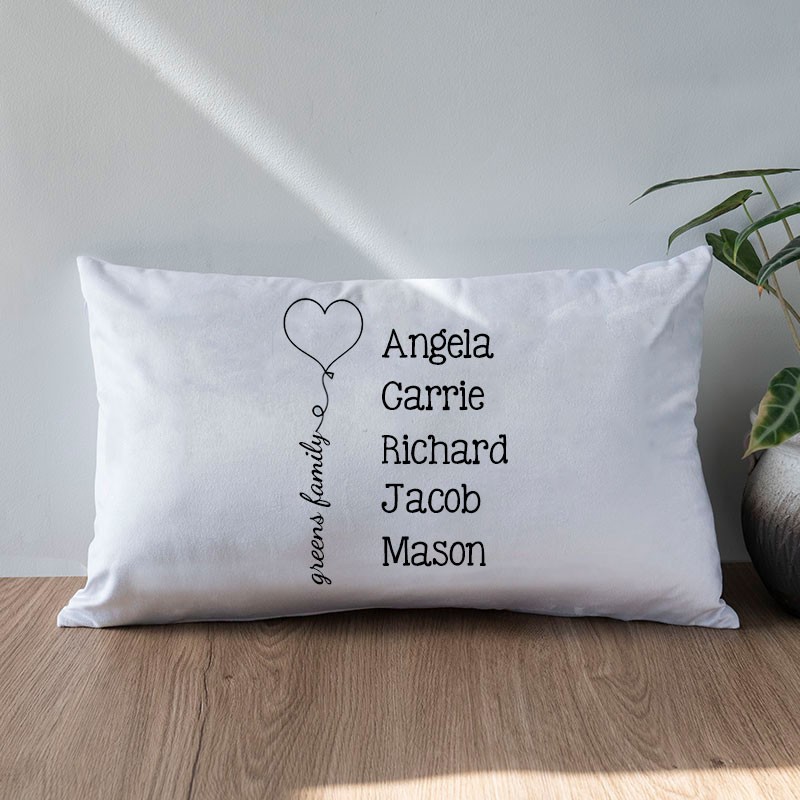 Personalized Engraving 1-20 Kids Names Family Pillow 