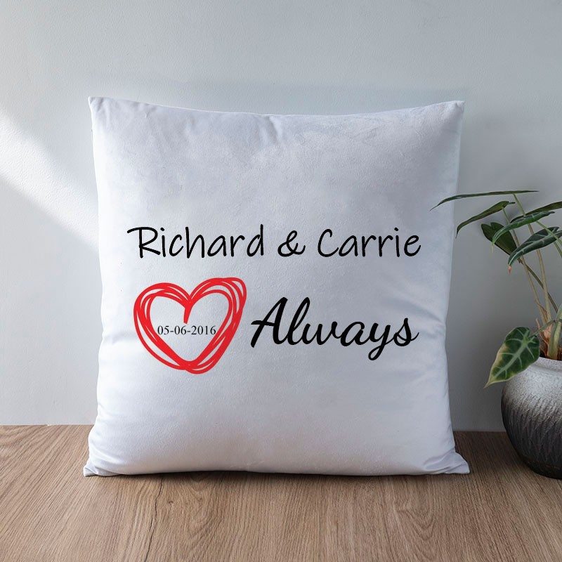 Personalized Anniversary Pillow with Couple Names and Date