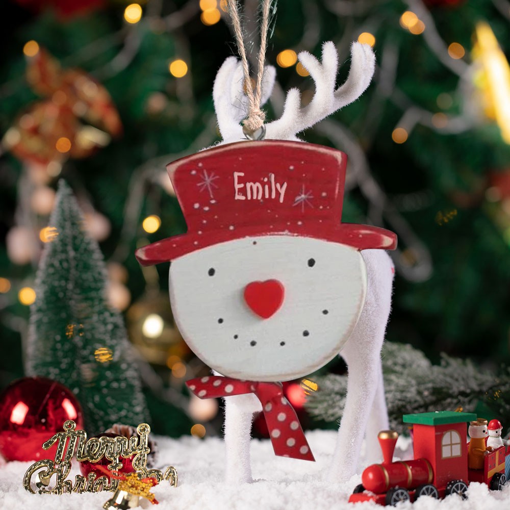 Personalized Handmade Snowman Name Tag Christmas Tree Ornament Christmas Gift