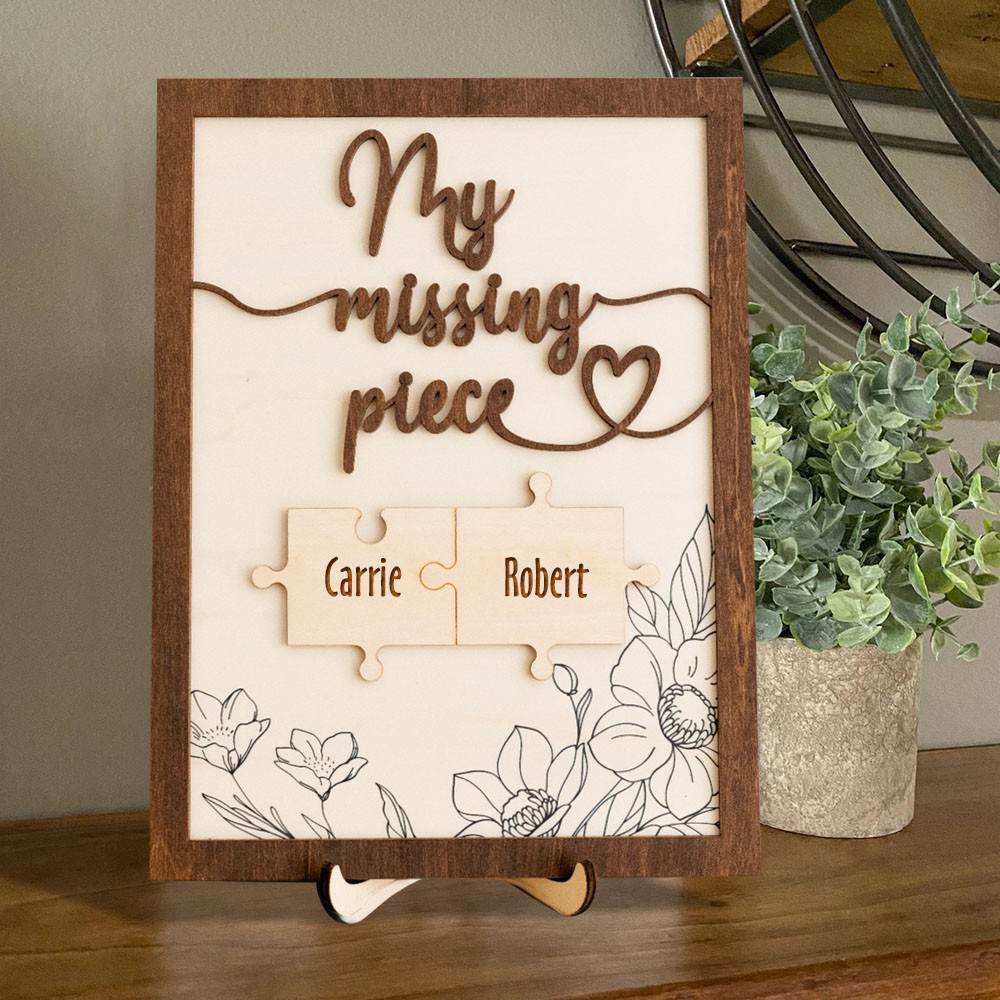 My Missing Piece Custom Wooden Puzzle Sign Meaningful Valentine's Day Gift Anniversary Gifts for Wife