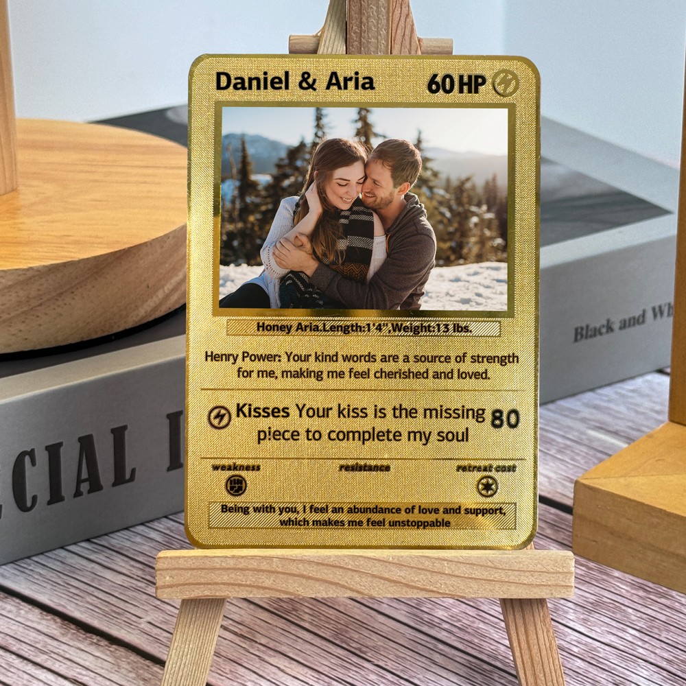 Personalized Couple Photo Metal Card for Valentine's Day Anniversary Gift Ideas Love Gifts for Him 