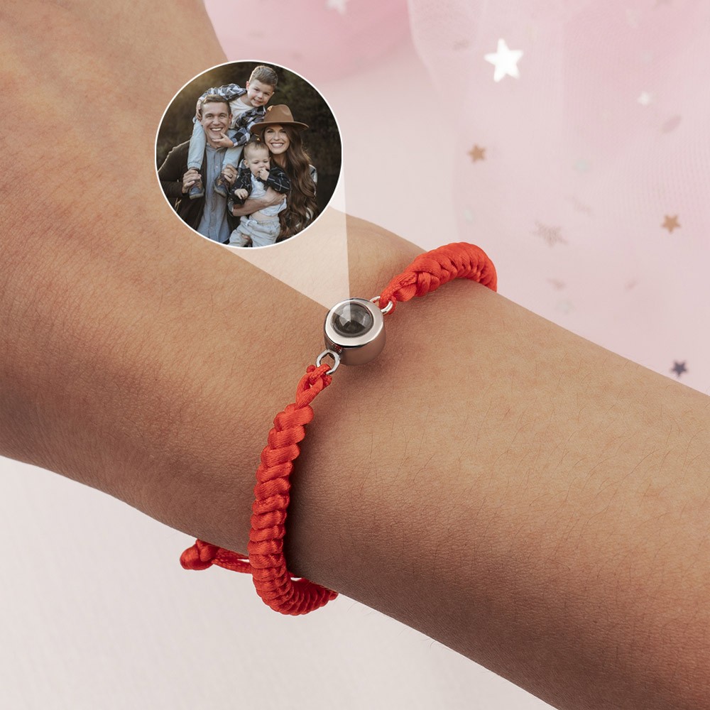 Personalized Braided Rope Memorial Photo Projection Bracelet