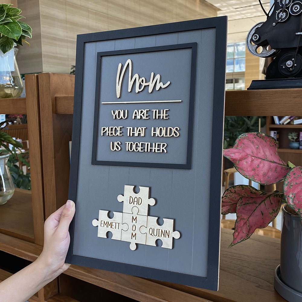 Personalized Mom You Are the Piece that Holds Us Together 1-15 Puzzle Pieces Name Sign Mother's Day Gift