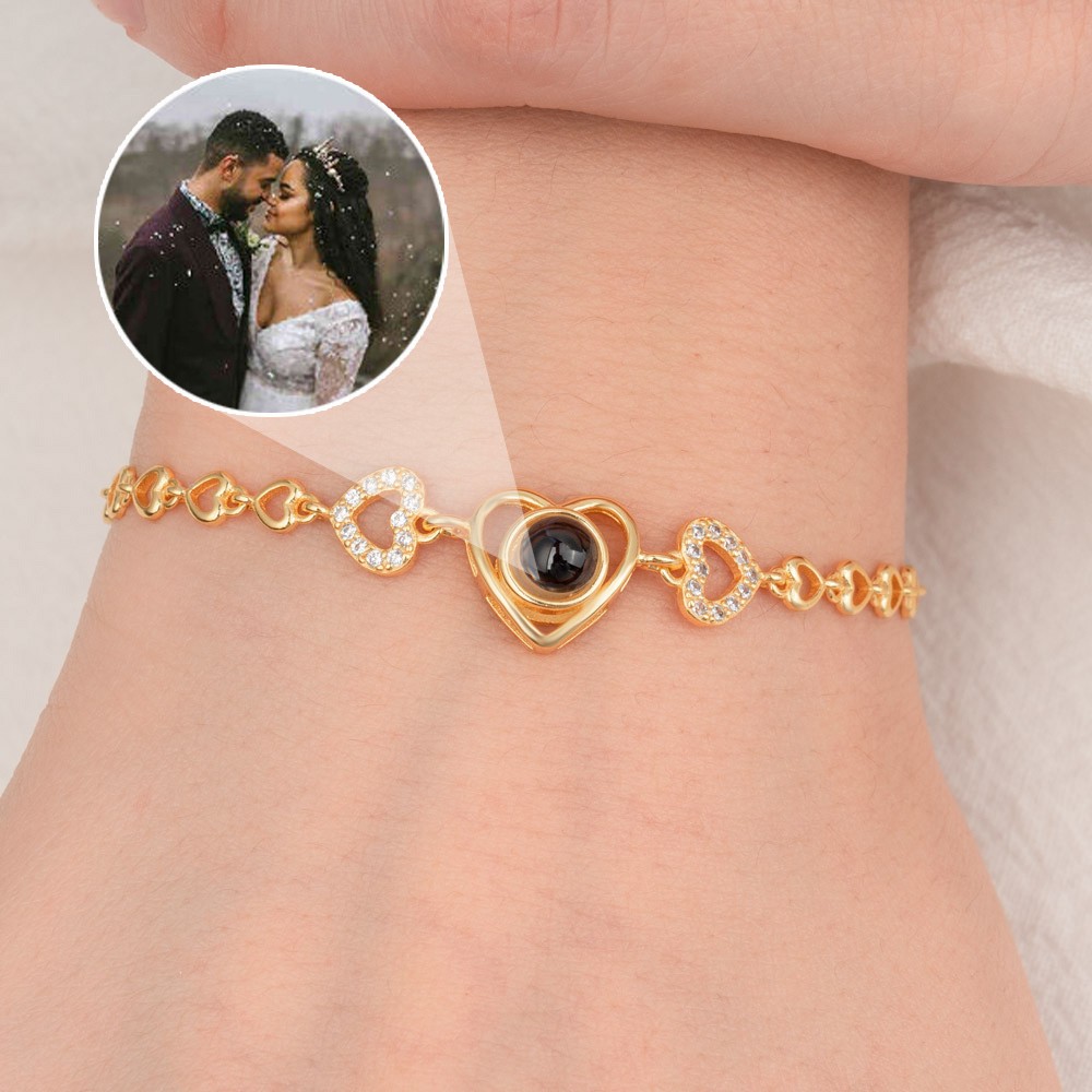 Personalized Photo Projection Bracelet with Photo Inside Gifts for Her Anniversary Gifts Birthday Gifts