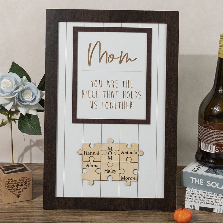Personalized Decorative Mom Frame Jigsaw Puzzle Frame Sign Gift for Mother's Day