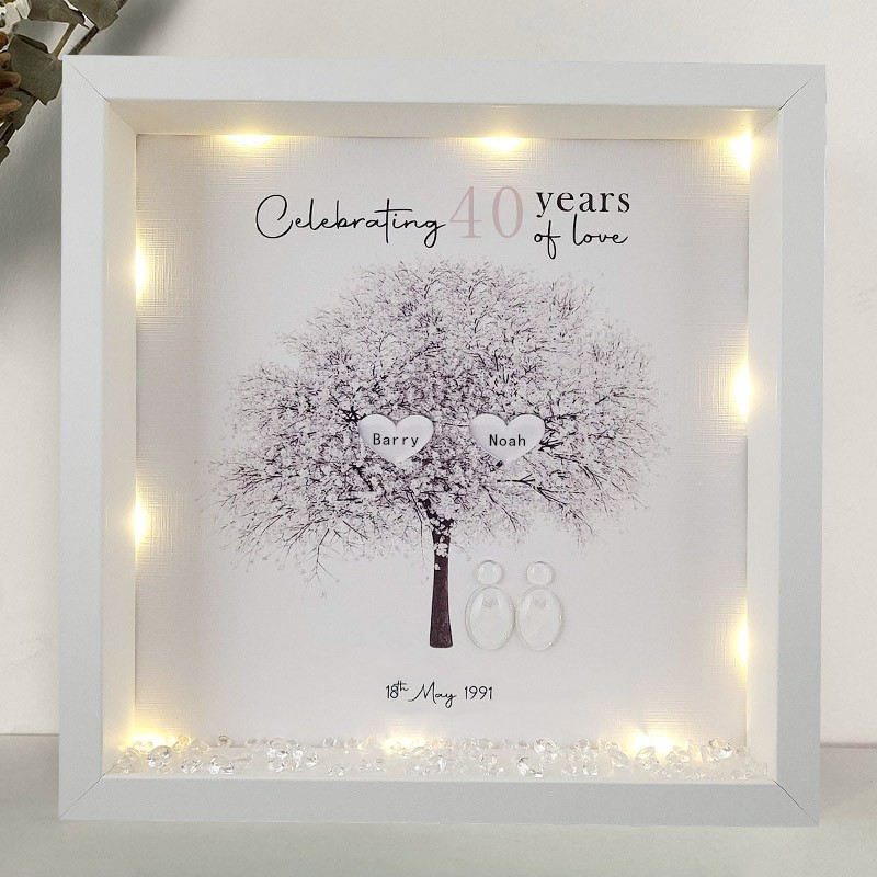 Personalized Wedding Anniversary Family Tree Framed Print