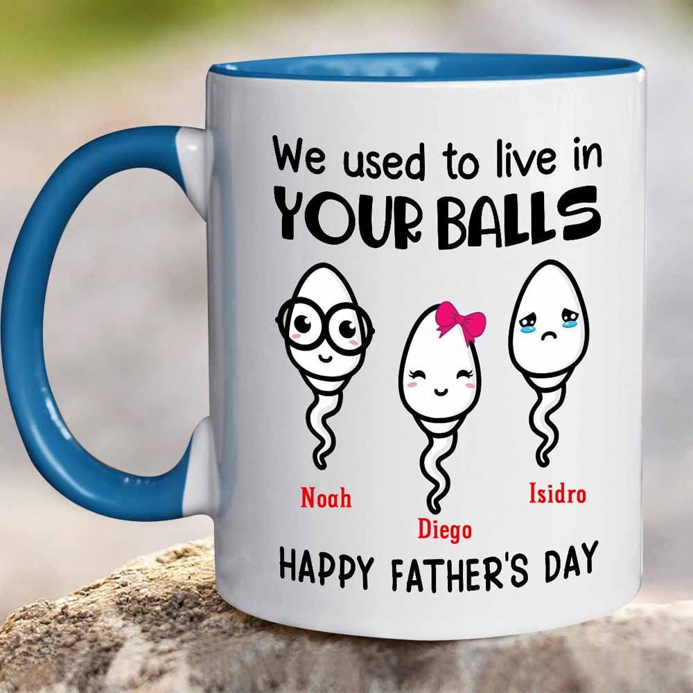 Father's Day Gifts We Use To Live In Your Balls Mug Personalized Gift for Dad