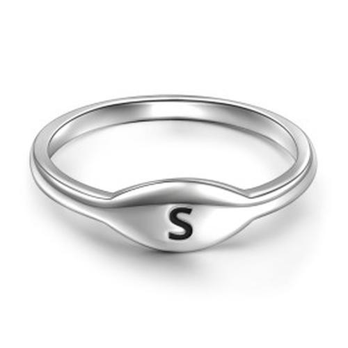 S925 Sterling Silver Personalized Initial Ring