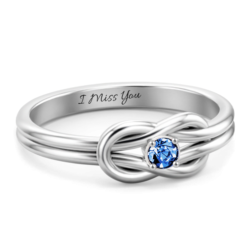 S925 Sterling Silver Personalized Twisted Promise Ring With Birthstone