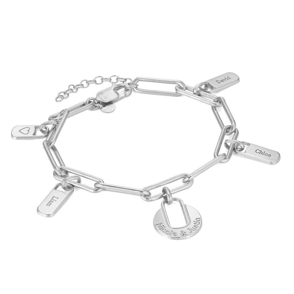 Chain Link Bracelet with 1-5 Custom Charms
