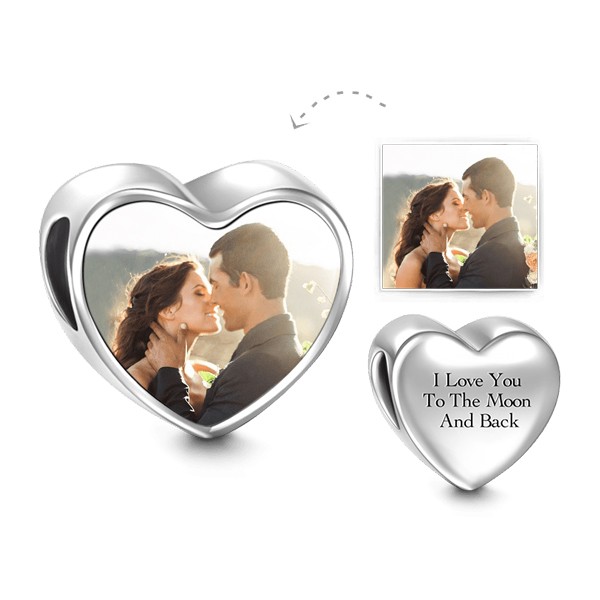 Love Forever Heart Personalized Photo Charm