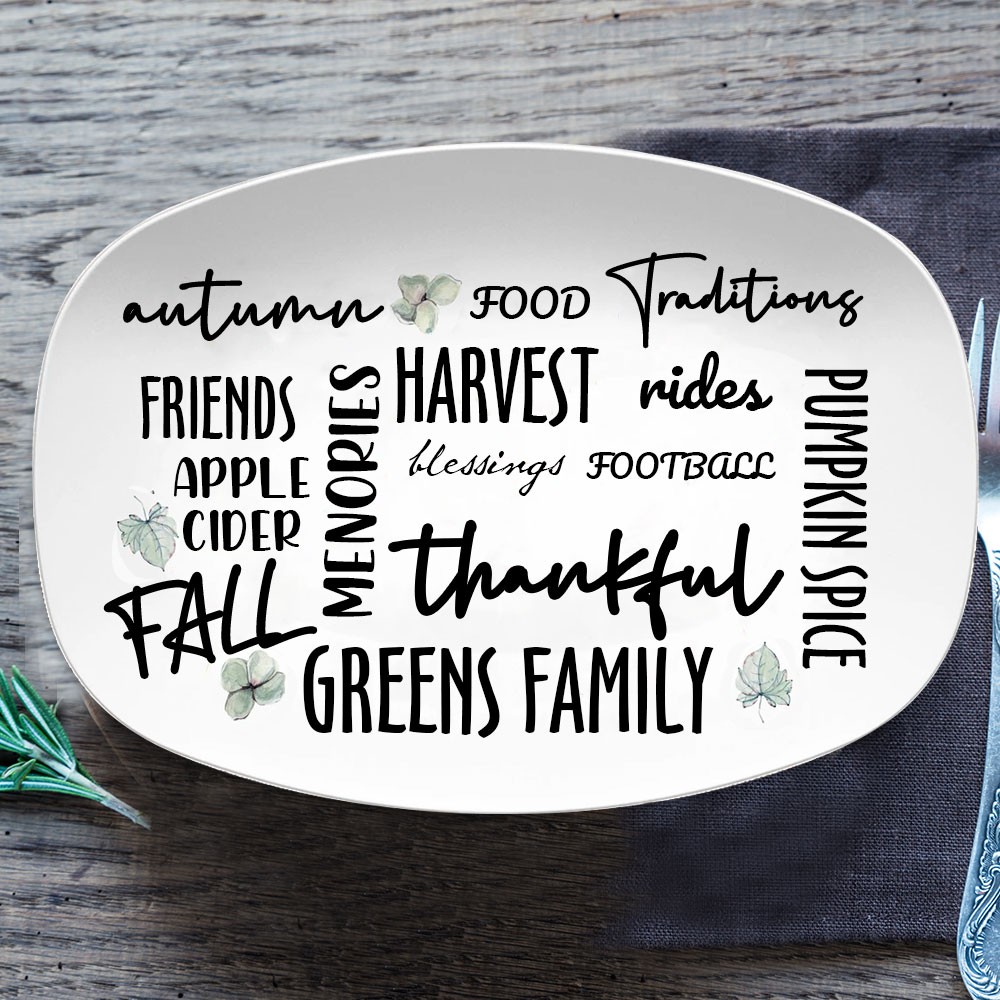 Personalized Fall Thanksgiving Family Platter