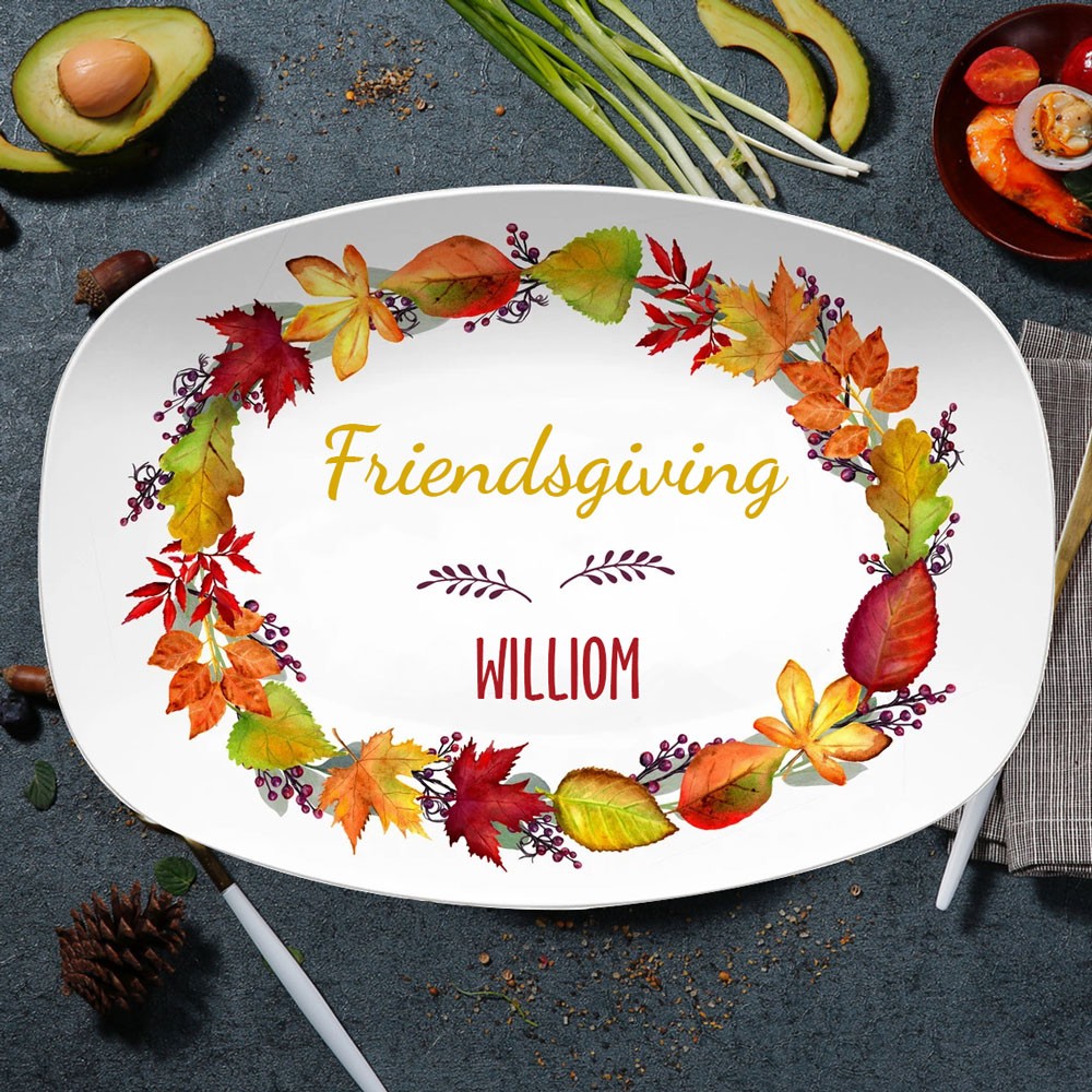 Personalized Friendsgiving Thanksgiving Family Platter