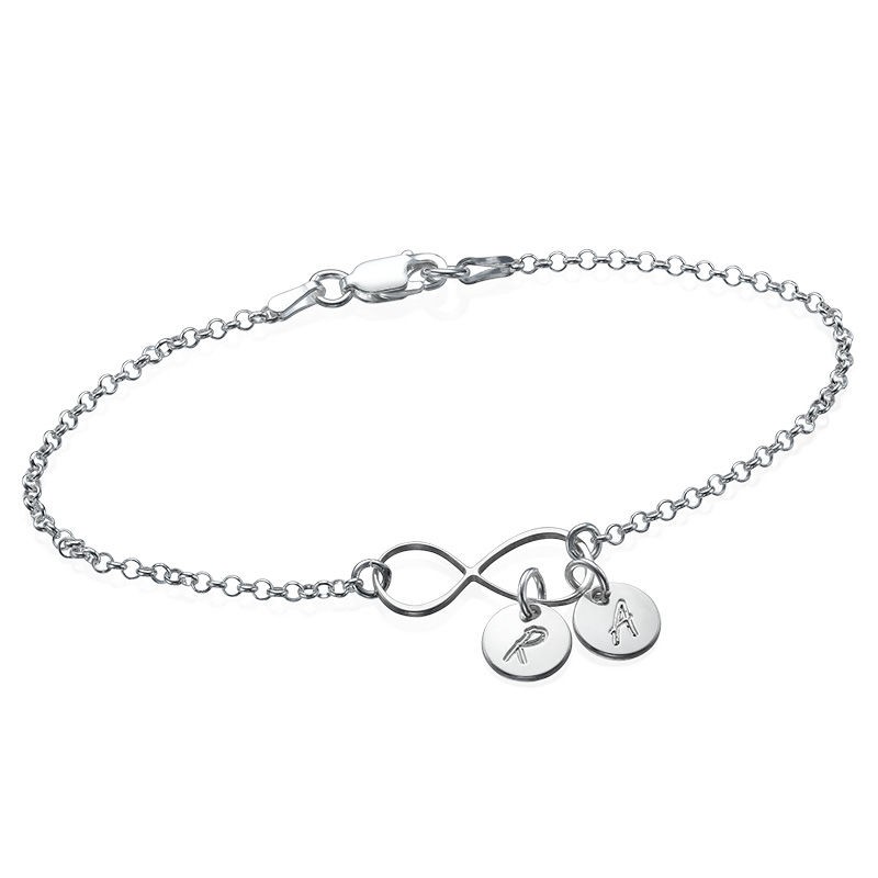 Personalized Infinity Anklet With 1-4 Engraved Charms