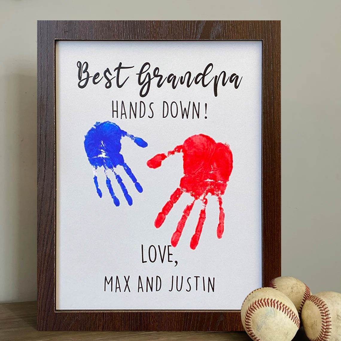 Handmade Father's Day Gift Best Grandpa Hands Down DIY Handprint Sign