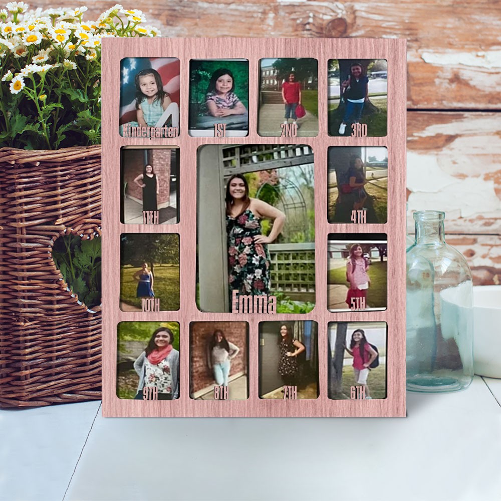 Personalized 3D School Years Photo Frame Display Board Gifts For Girl