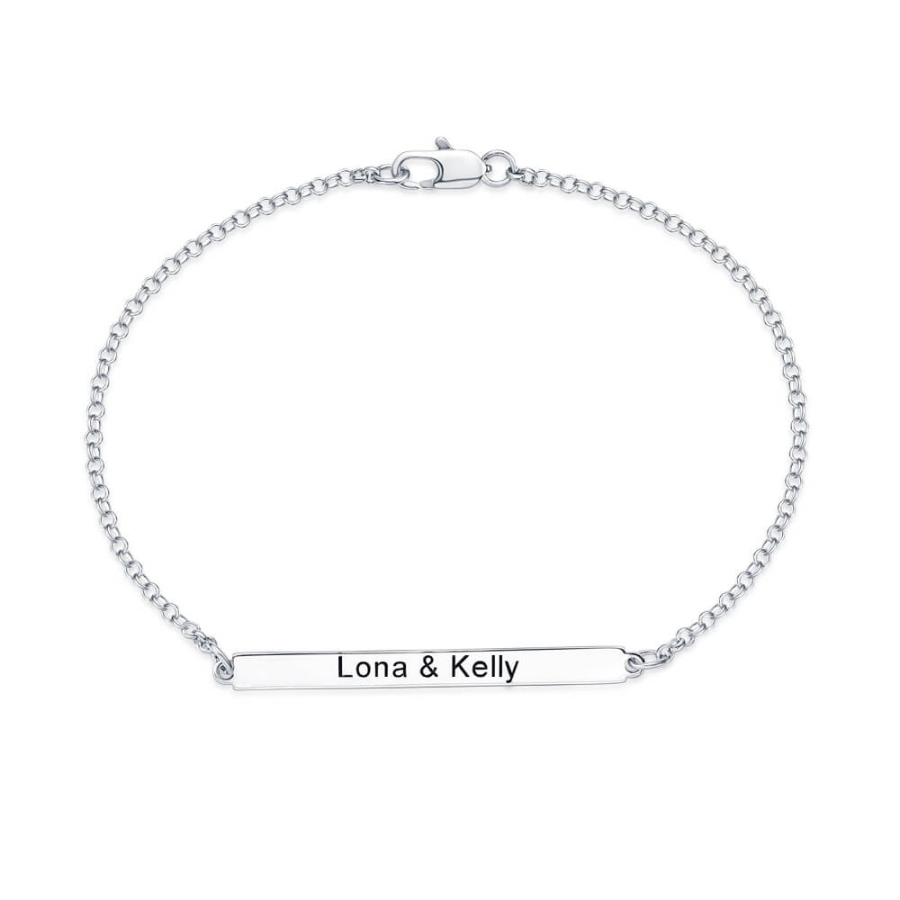 Personalized Nameplate Bracelet in Sterling Silver