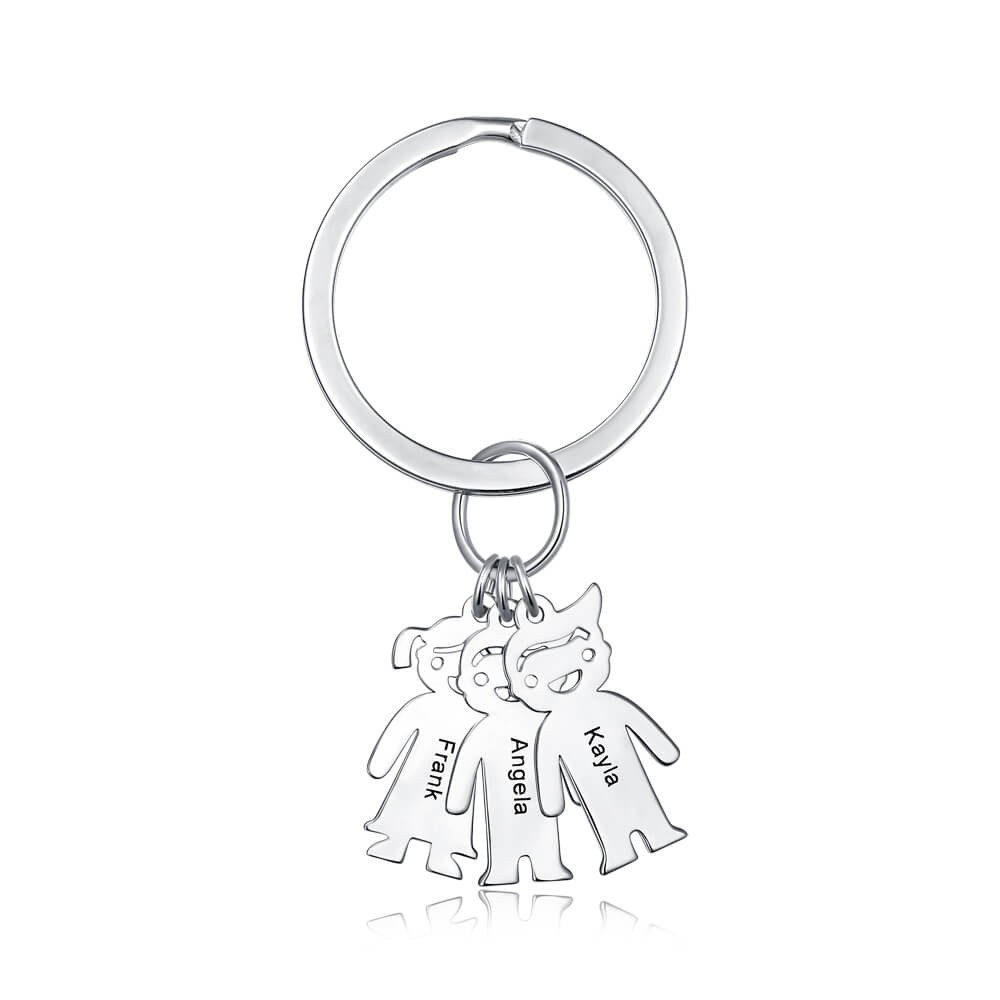 Personalized Keychain with 1-6 Children Charms