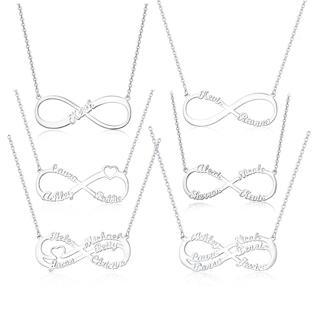 Personalized Infinity Name Necklace with 1-6 Names