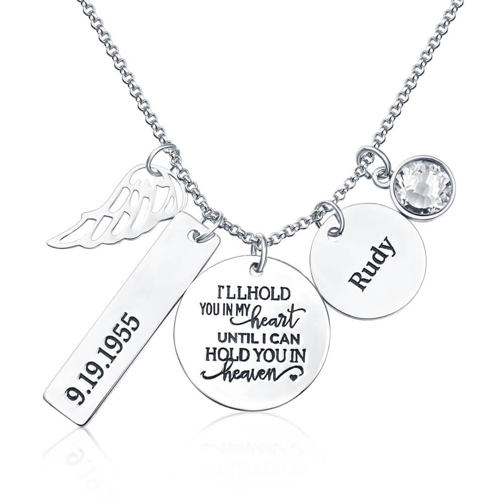 Personalized I'll Hold You In My Heart Memorial Necklace
