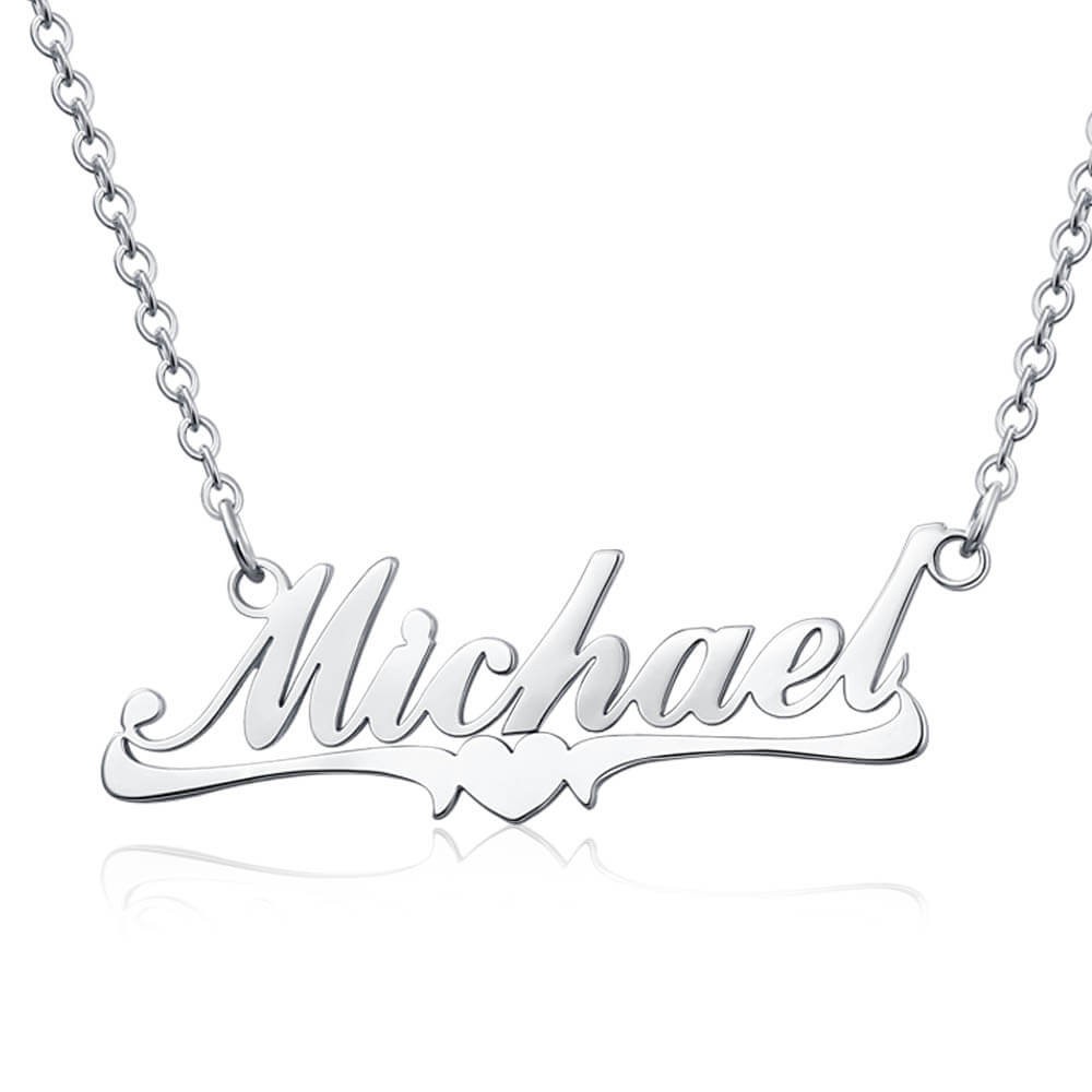 Personalized Middle Heart Name Necklace