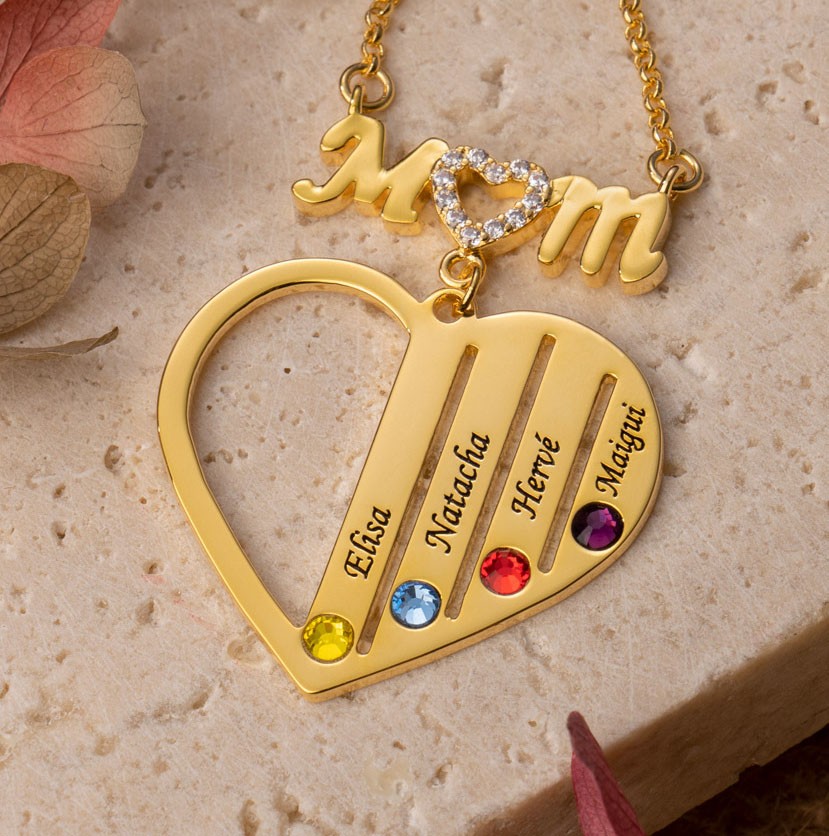 Personalized Name Mom Pendant Necklace Christmas Mother's Day Gift for Mom Grandma Wife