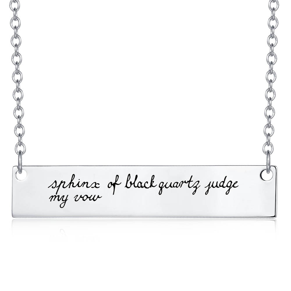 Personalized Handwriting Necklace | Vertical Bar Signature Necklace