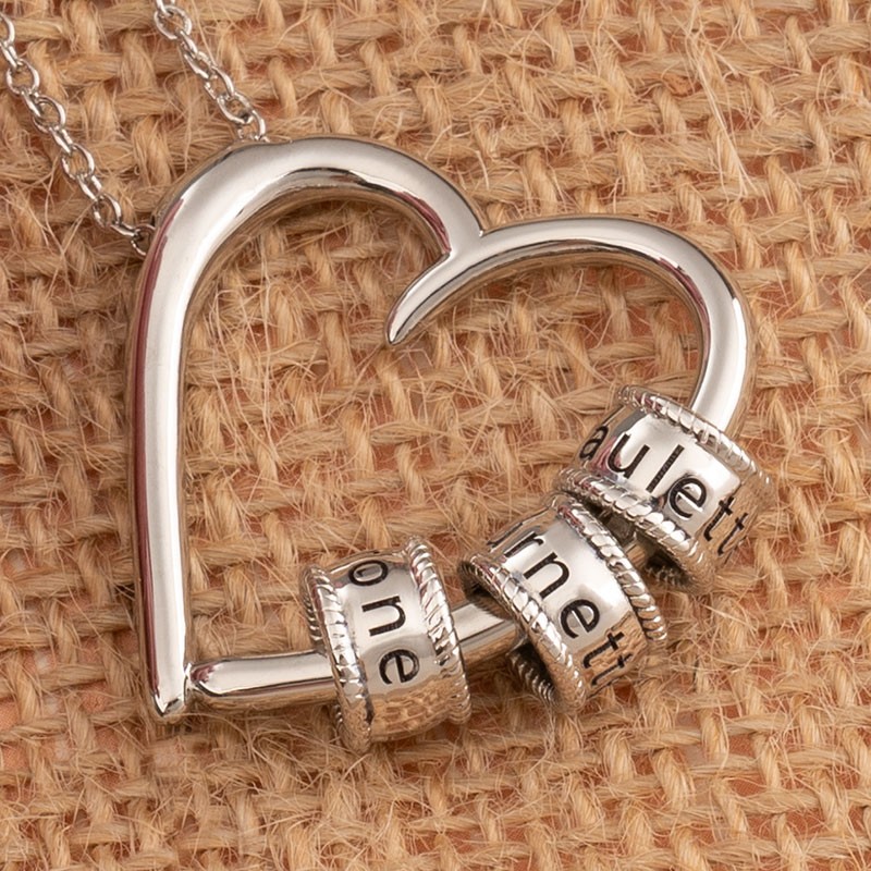 Personalized Heart Shape Beads Pendant Name Necklace