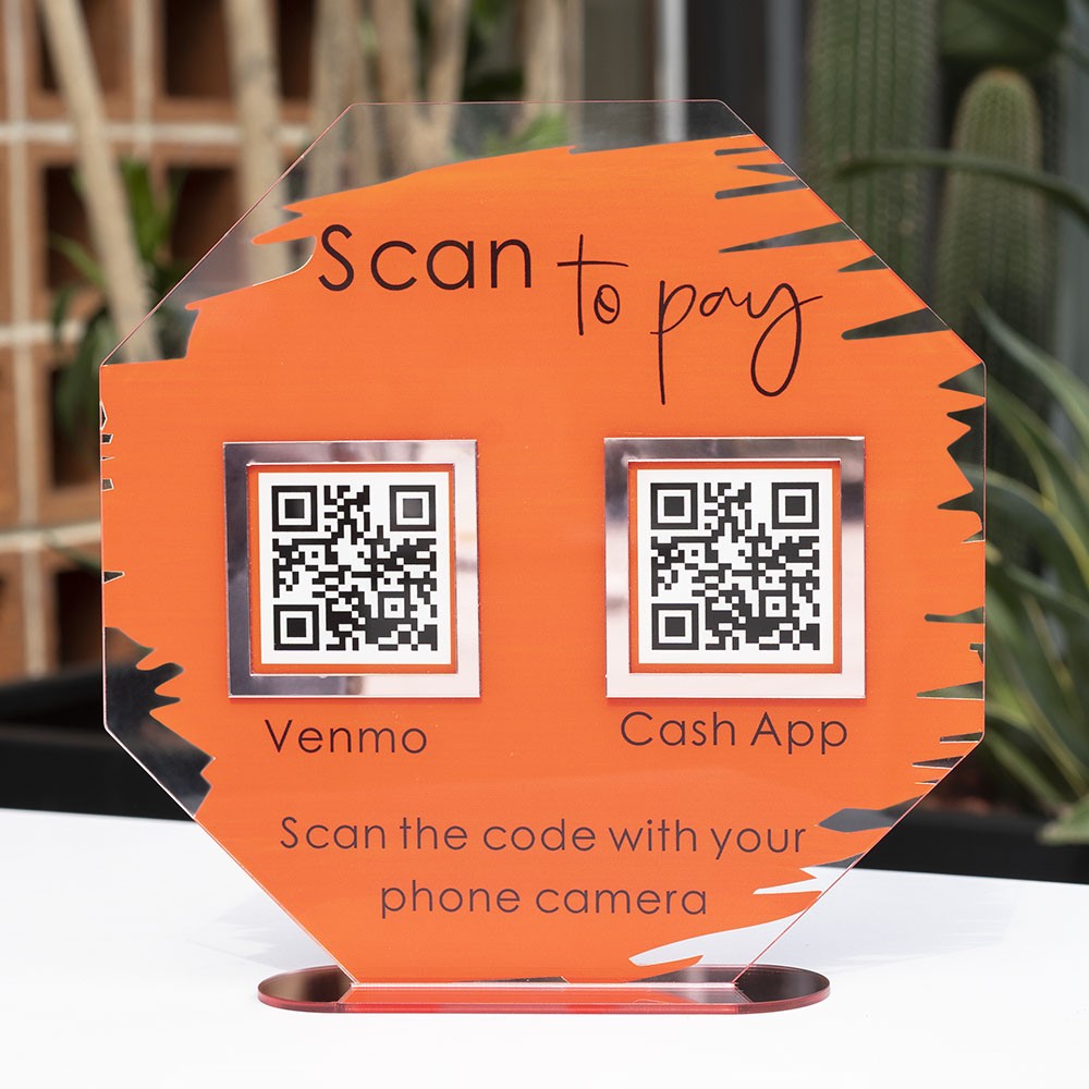 Personalized Octagon Business Double Payment QR Code Sign