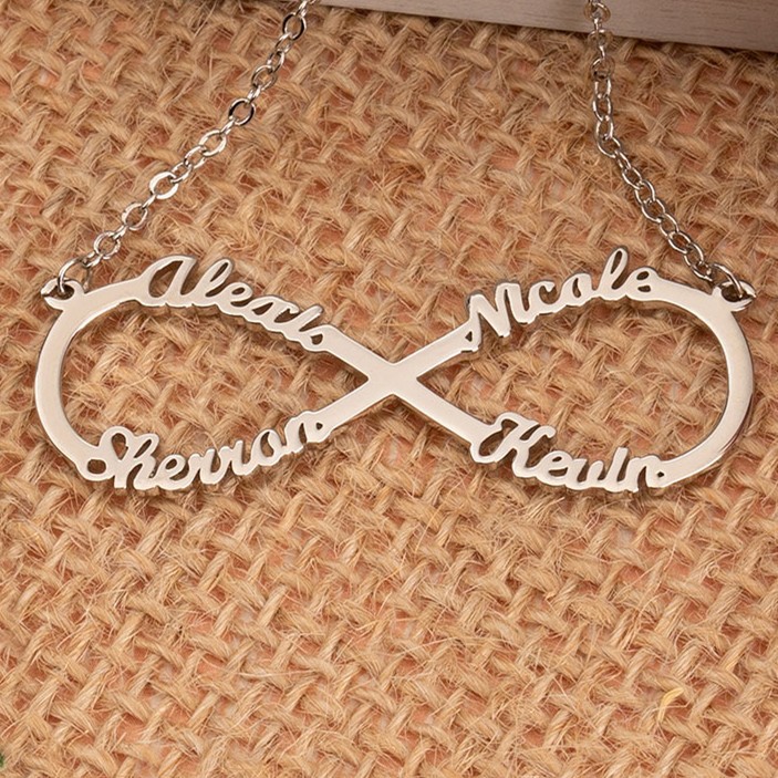 Personalized Infinity Name Necklace with 4 Names