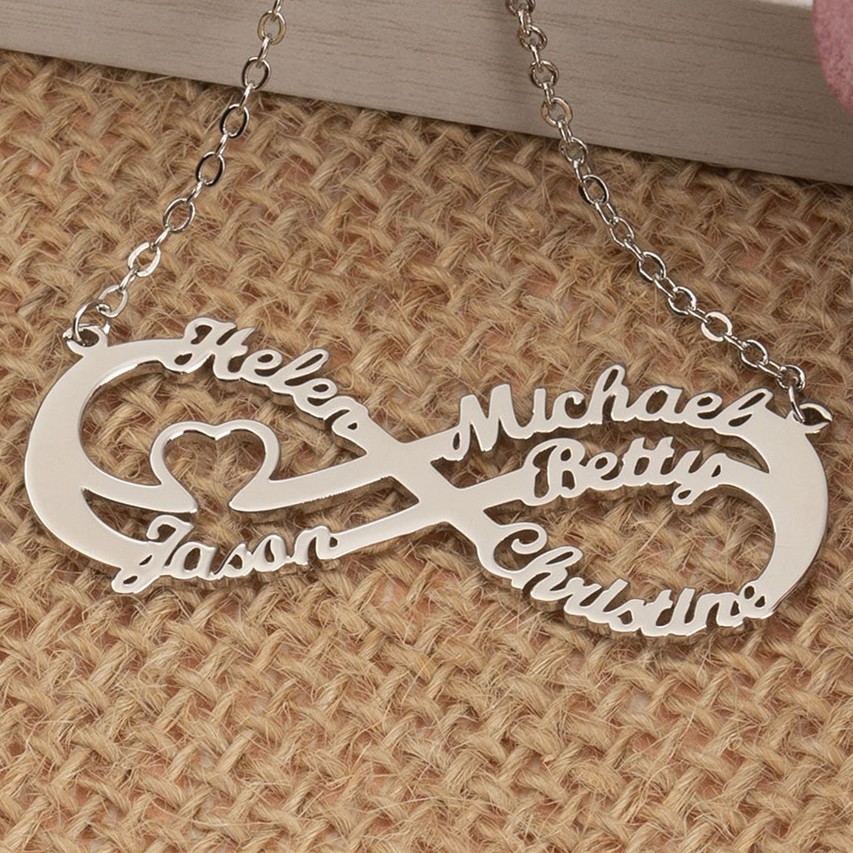 Personalized Infinity Name Necklace with 5 Names