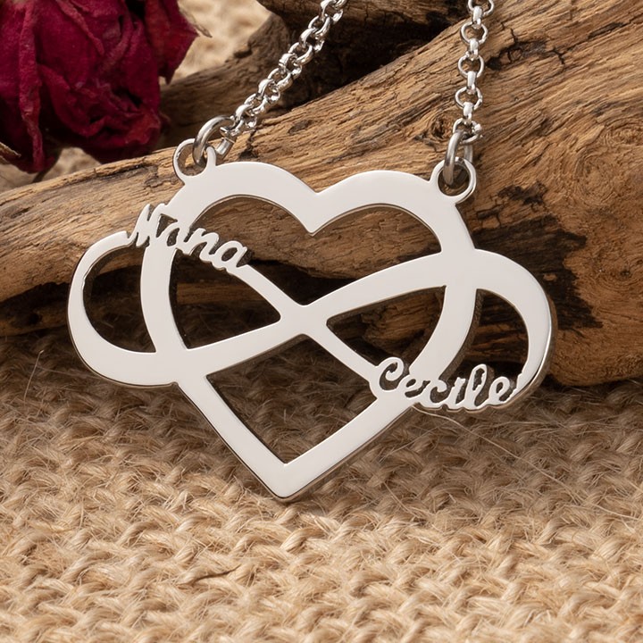 Personalized Infinity Heart Name Necklace Gifts for Her Birthday Gift Anniversary Gift Ideas for Wife