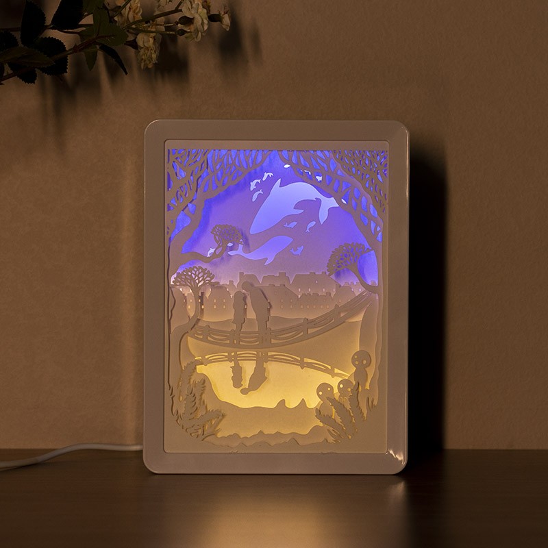 Personalized Paper-Cut Night Light with Remote Control, Valentine's Day Gift