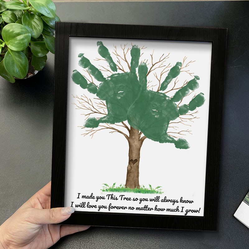 Personalized DIY Tree Handprint Art Framed Father's Day Gift