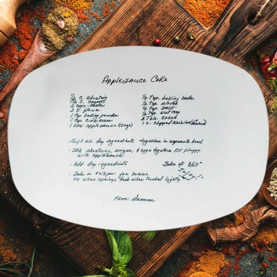Personalized Platter with Handwritten Family Recipe Family Holiday Gift for Mom Grandma