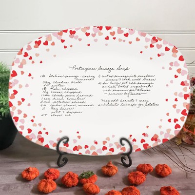 Handwritten Recipe Personalized Serving Platter For Wife Girlfriend Valentine's Day Gift 