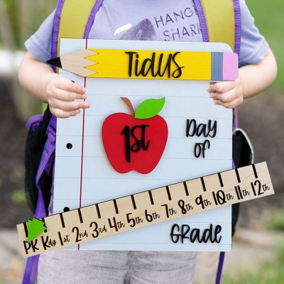 Personalized Interchangeable Back to School Sign Prop First/100th/Last Day of School Sign for Kids