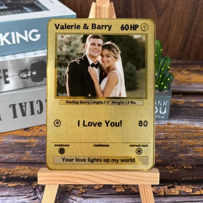 Personalized Metal Card with Couple Photo Valentine's Day Gifts for Her Him Anniversary Gift Ideas