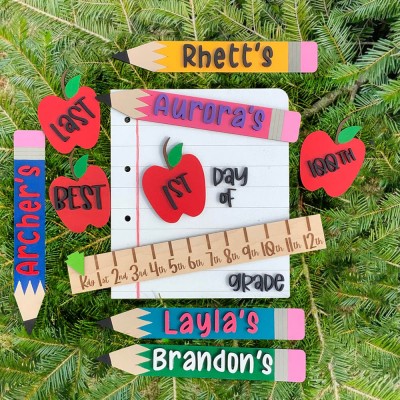 Interchangeable 1st Day Last Day of School Prop Personalized Back to School Sign Gift Ideas for Kids