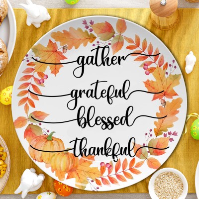 Personalized Thanksgiving Fall Bless Family Platter
