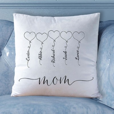 Personalized Engraving 1-20 Kids Names Family Pillow 