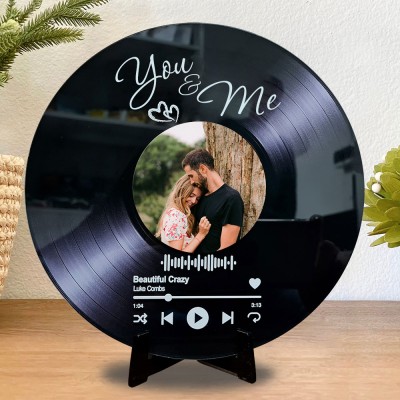Personalized Couple Photo Spotify Song Plaque Record Valentine's Day Gifts for Soulmate Wedding Anniversary Gift Ideas