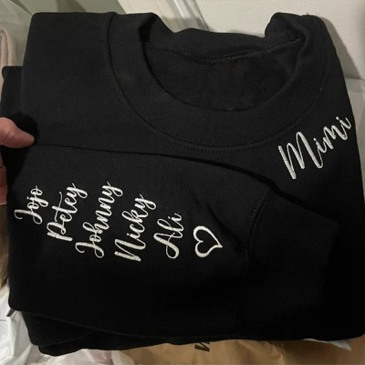 Personalized Mimi Neckline Embroidered Sweatshirt Hoodie Unique Mother's Day Gift Ideas