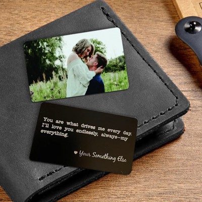 Personalized Metal Engraved Photo Wallet Card for Him Valentine's Day Gift for Boyfriend Anniversary Gift For Husband