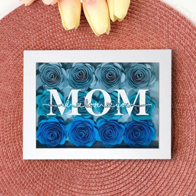 Mom I Love You Paper Flower Shadow Box Gift for Mom Grandma