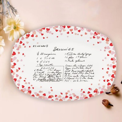 Personalized Handwritten Recipe Platter Couple Keepsake Plate Valentine's Day Gift for Her