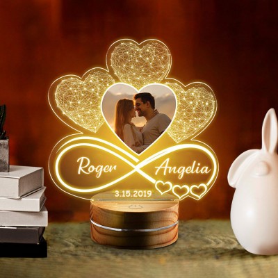 Custom 3D Photo Lamp Gift Ideas for Couples Valentine's Day Gifts for Her Anniversary Gifts for Wife