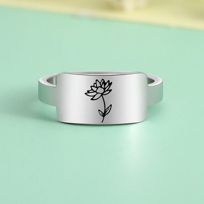 Personalized Birth Flower Ring 1-4 Birthflower